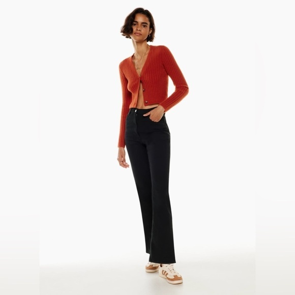 Aritzia Wilfred Free Twostep Pant High-Rise Flared Black Denim Women’s 0 70s - Picture 2 of 13